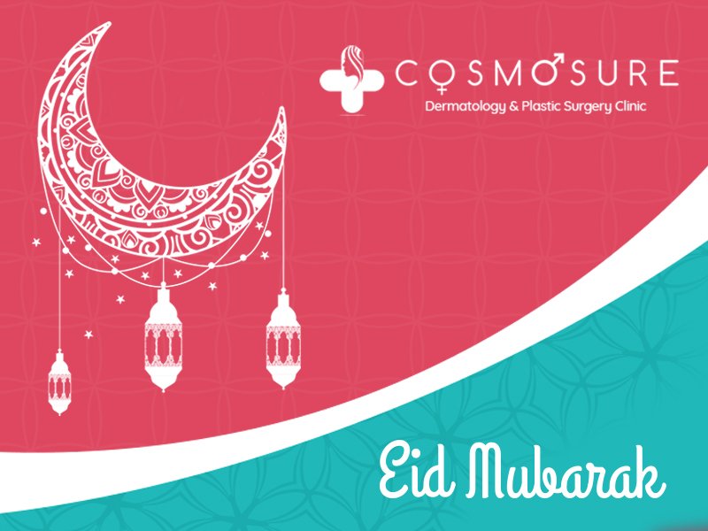 Eid Mubarak wishes by Cosmosure clinic, One of the best skin and hair care center in hyderabad