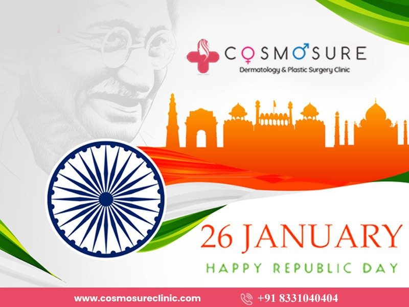 Happy Republic day wishes by Cosmosure clinic, One of the best dermatology center in Hyderabad